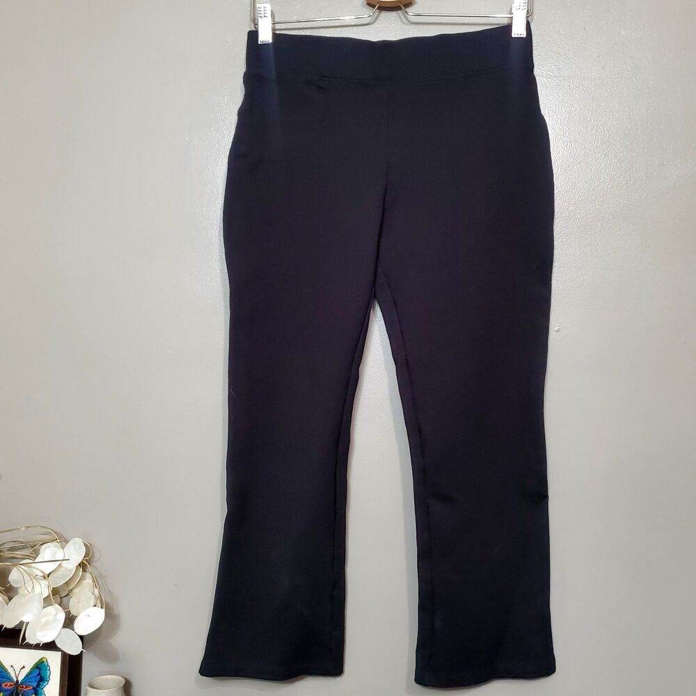 Quince Black Ankle Ponte Pants Womens Size Medium Straight Leg Stretch Versatile
